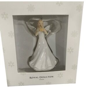 Royal Doulton Angel Fanfare Trumpet Porcelain Christmas Ornament w/Box